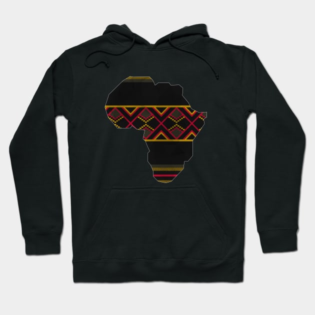 Kente, Africa Map, Black, Ghana Pattern Hoodie by kentevibes